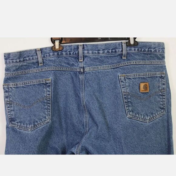 Carhartt Men's Size 46x30 Relaxed Fit Blue Denim Jeans B17-DST True to Size - Picture 4 of 7